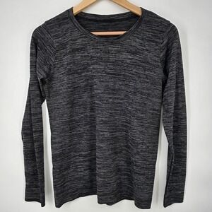 Lululemon Swiftly Tech Long Sleeve Crew Heathered Black Gray Slate 8 Athletic